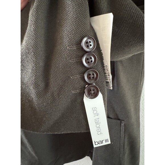 bar III Slim-Fit Knit Sport Coat blazer size 40R dark Green casual soft tailored - Picture 15 of 16
